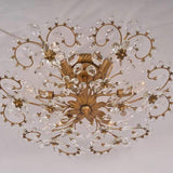 Elegant Crystal Flower LED Ceiling Light Modern 6 Light Flush Mount Chandelier for Living Room