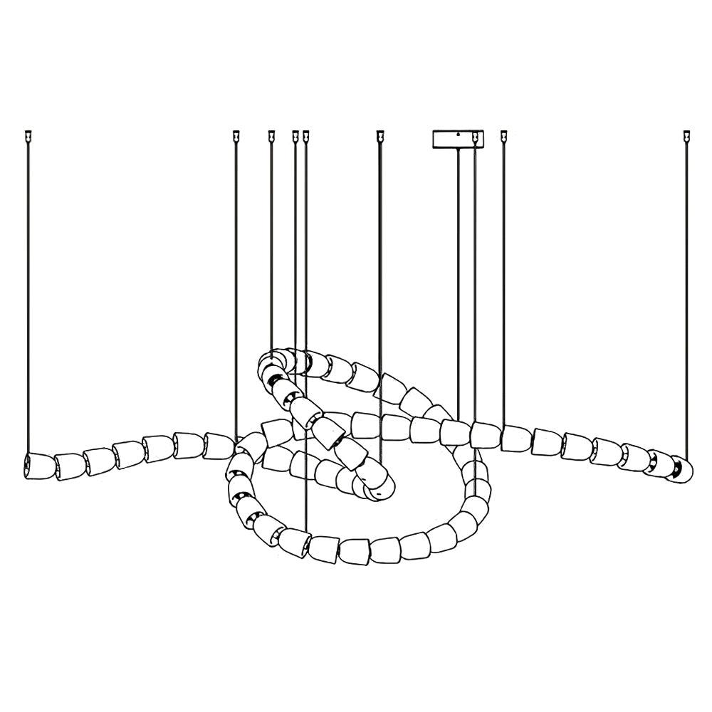 Elegant Crystal LED Chandelier Gabriel Gasolier Modern Hanging Light Fixture