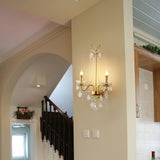 Elegant Crystal Pearl Chain Wall Sconce Decorative Indoor Lighting for Bedroom and Living Room