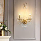 Elegant Crystal Pearl Chain Wall Sconce Decorative Indoor Lighting for Bedroom and Living Room