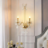 Elegant Crystal Pearl Chain Wall Sconce Decorative Indoor Lighting for Bedroom and Living Room