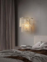 Elegant Crystal Waterfall Wall Sconce Set of 2 in Gold Finish for Luxury Interior Decor