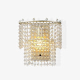 Elegant Crystal Waterfall Wall Sconce Set of 2 in Gold Finish for Luxury Interior Decor