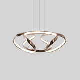 Elegant Curved Flower Shape LED Chandelier Modern Artistic Aluminum Pendant Light for Living Room