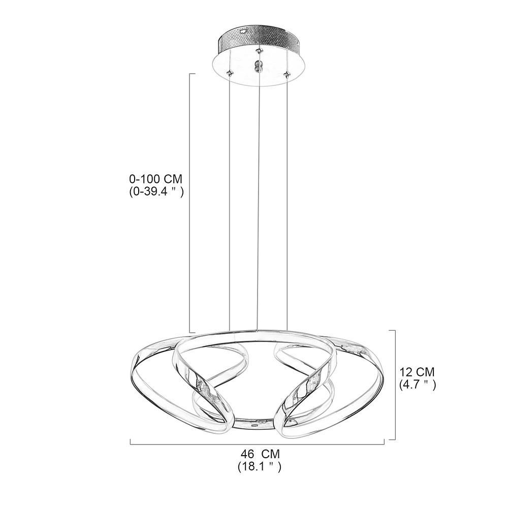 Elegant Curved Flower Shape LED Chandelier Modern Artistic Aluminum Pendant Light for Living Room