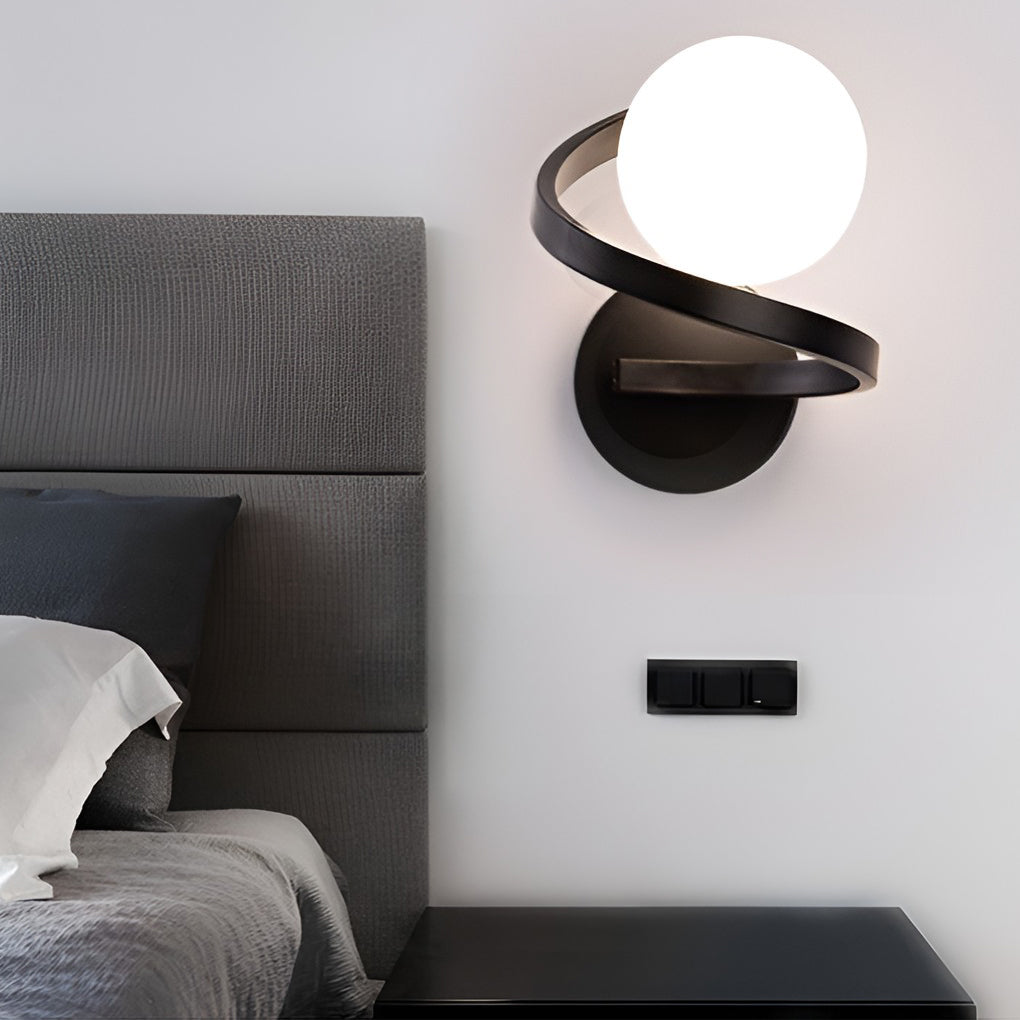 Elegant Curved LED Wall Sconce with Electroplated Metal Finish for Modern Interior Lighting