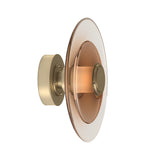 Elegant Double Layer Round Glass LED Wall Sconce with Electroplated Metal Frame for Modern Interiors