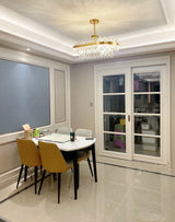 Elegant Drum Glass Candelabrum Crystal Chandelier for Contemporary Home Lighting