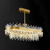 Elegant Drum Glass Candelabrum Crystal Chandelier for Contemporary Home Lighting