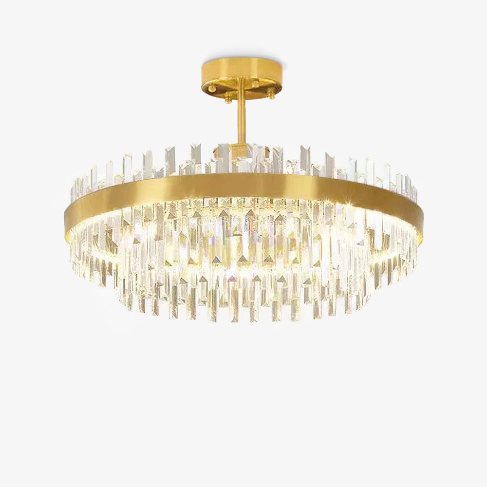 Elegant Drum Glass Candelabrum Crystal Chandelier for Contemporary Home Lighting