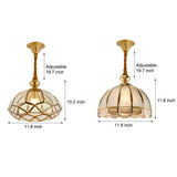 Elegant European Copper and Glass Flower Pendant Light with 3 Step Dimming for Hallways and Entrances