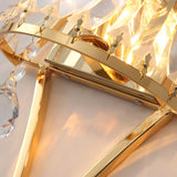Elegant Fantania Crystal Arc Wall Sconce Gold Metal Indoor Lighting Set of Two
