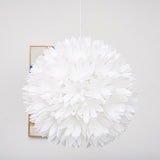 Elegant Floral Ball Pendant Light White PVC Petal Design Modern Hanging Chandelier