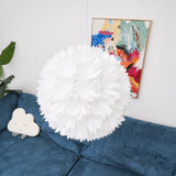 Elegant Floral Ball Pendant Light White PVC Petal Design Modern Hanging Chandelier