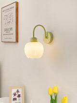 Elegant Floral Design Metal Wall Sconce Flower Blossom Indoor Decorative Wall Light in Green and White Finish