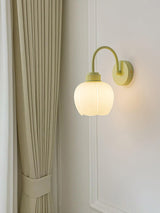 Elegant Floral Design Metal Wall Sconce Flower Blossom Indoor Decorative Wall Light in Green and White Finish