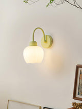 Elegant Floral Design Metal Wall Sconce Flower Blossom Indoor Decorative Wall Light in Green and White Finish