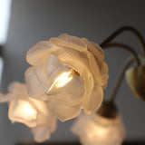 Elegant Floral Rose Glass and Copper Chandelier Ceiling Light for Interior Living Spaces