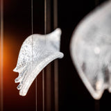 Elegant Flying Glass Feather Crown LED Chandelier for Large Foyers and Living Areas