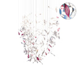 Elegant Flying Glass Feather Crown LED Chandelier for Large Foyers and Living Areas