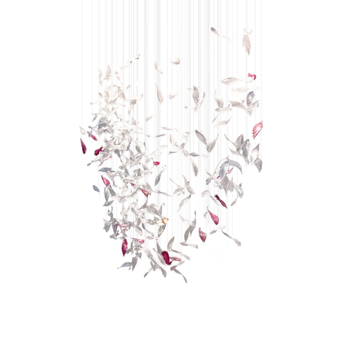 Elegant Flying Glass Feather Crown LED Chandelier for Large Foyers and Living Areas