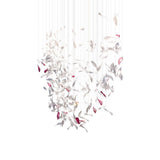 Elegant Flying Glass Feather Crown LED Chandelier for Large Foyers and Living Areas