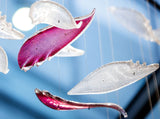 Elegant Flying Glass Feather Crown LED Chandelier for Large Foyers and Living Areas