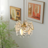 Elegant French Style Glass Feather and Seashell Chandelier with 3 Step Dimming for Bedrooms and Living Rooms