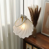 Elegant French Style Glass Feather and Seashell Chandelier with 3 Step Dimming for Bedrooms and Living Rooms