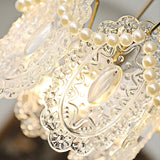 Elegant French Style Glass Feather and Seashell Chandelier with 3 Step Dimming for Bedrooms and Living Rooms