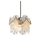 Elegant French Style Glass Feather and Seashell Chandelier with 3 Step Dimming for Bedrooms and Living Rooms