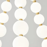 Elegant Glass Pearl Necklace Chandelier Brass and White Globe Modern Ceiling Light Fixture