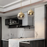 Elegant Glass Sphere Pendant Light Modern LED Hanging Ceiling Lamp for Dining Room and Kitchen Island