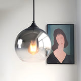 Elegant Glass Sphere Pendant Light Modern LED Hanging Ceiling Lamp for Dining Room and Kitchen Island
