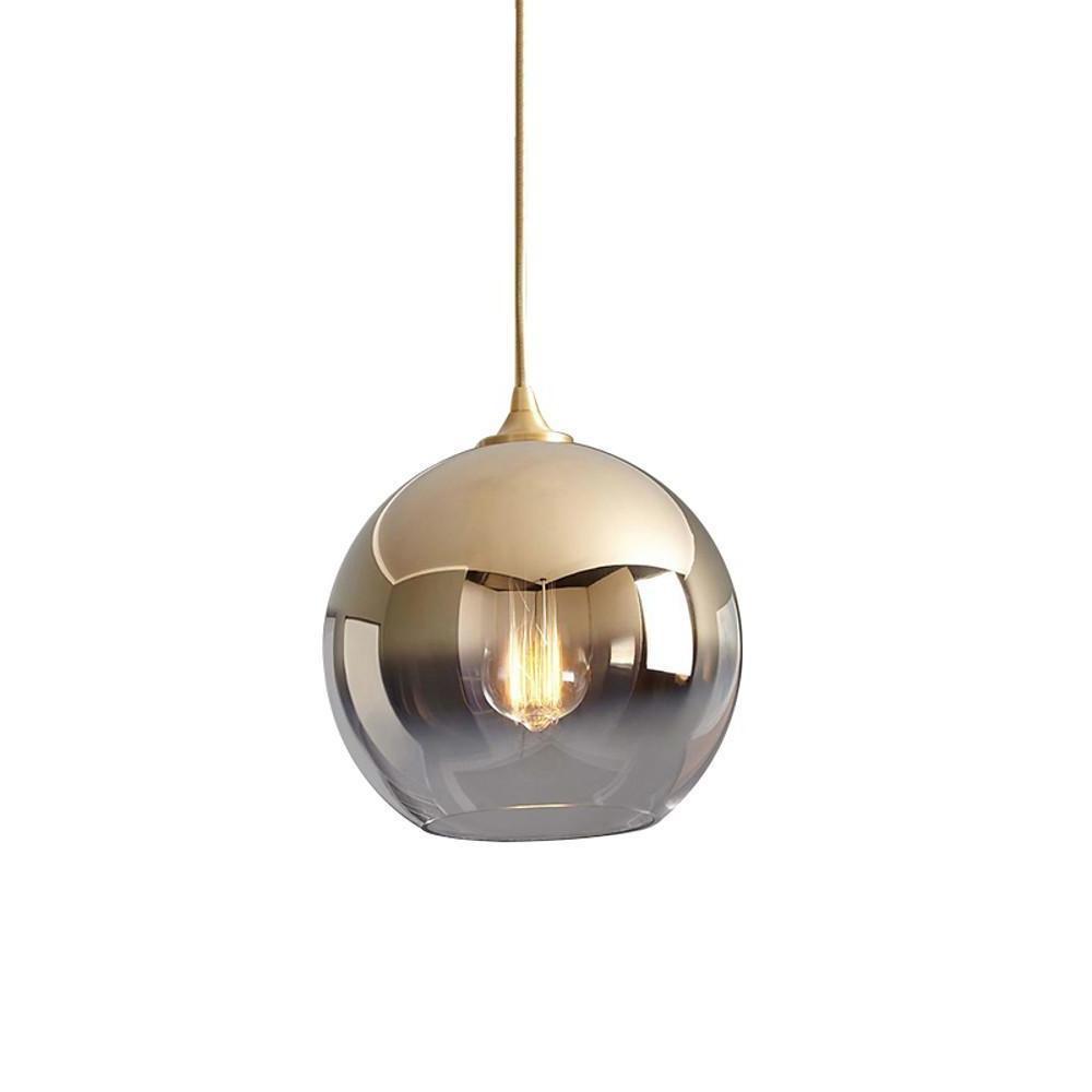 Elegant Glass Sphere Pendant Light Modern LED Hanging Ceiling Lamp for Dining Room and Kitchen Island