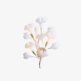Elegant Gold and White Ginkgo Leaf Wall Sconce Indoor Ceramic Accent Lighting