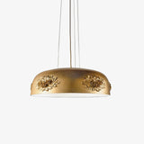 Elegant Gold Crystal Pendant Light Luxury Resin Chandelier with Gold Foil Finish