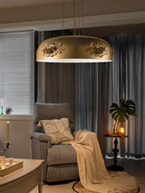 Elegant Gold Crystal Pendant Light Luxury Resin Chandelier with Gold Foil Finish