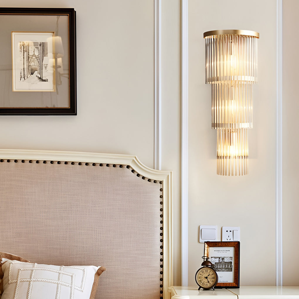 Elegant Gold Crystal Wall Lamp Modern Nordic Sconce Lighting for Bedroom Living Room and Aisle