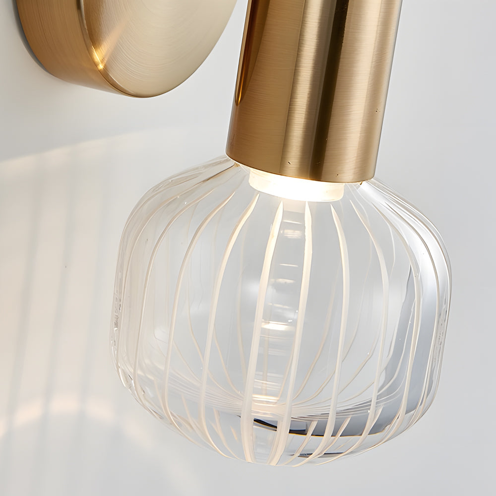 Elegant Gold Glass Tube Wall Light Modern Postmodern Up and Down Interior Sconce Lighting