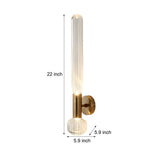 Elegant Gold Glass Tube Wall Light Modern Postmodern Up and Down Interior Sconce Lighting