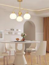 Elegant Gold Pumpkin Glass Chandelier Gasolier Pendant Lighting for Dining and Living Rooms