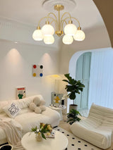 Elegant Gold Pumpkin Glass Chandelier Gasolier Pendant Lighting for Dining and Living Rooms