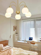 Elegant Gold Pumpkin Glass Chandelier Gasolier Pendant Lighting for Dining and Living Rooms