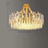 Elegant Golden Round Crystal Chandelier Luxury Modern Pendant Lighting for Dining and Living Rooms