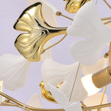 Elegant Handcrafted Ceramic Ginkgo Leaf Chandelier for Modern Luxury Living Rooms