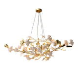 Elegant Handcrafted Ceramic Ginkgo Leaf Chandelier for Modern Luxury Living Rooms