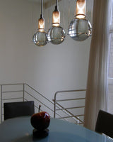 Elegant Handmade Crystal Glass Pendant Light Modern Floating Globe Hanging Lamp Gold