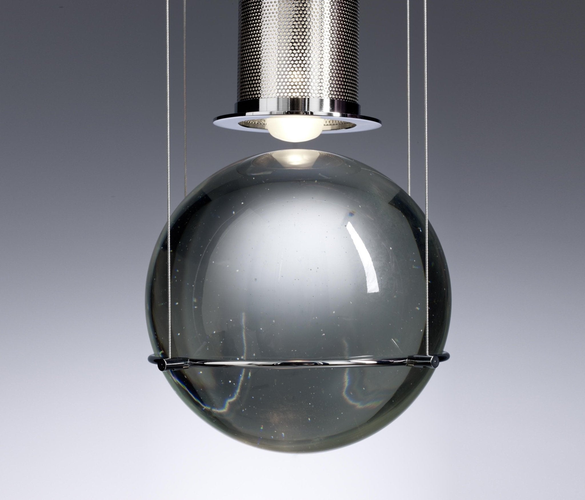 Elegant Handmade Crystal Glass Pendant Light Modern Floating Globe Hanging Lamp Gold