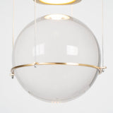 Elegant Handmade Crystal Glass Pendant Light Modern Floating Globe Hanging Lamp Gold